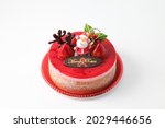 Delicious Christmas cake with strawberry cream