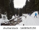 Skiers On Trail Along Mumlava...