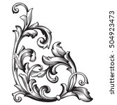 vintage baroque corner scroll... | Shutterstock .eps vector #504923473