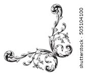 vintage baroque corner scroll... | Shutterstock .eps vector #505104100