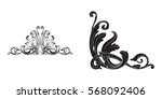 baroque vector set of vintage... | Shutterstock .eps vector #568092406