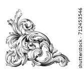 baroque vector of vintage... | Shutterstock .eps vector #712453546