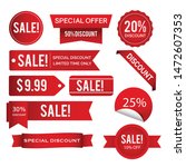 sale tags red and white color... | Shutterstock .eps vector #1472607353