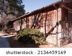 Small photo of LOS ALAMOS, NEW MEXICO - DECEMBER 13, 2013: The Fuller Lodge, of Los Alamos Ranch School, at the Los Alamos Historical Museum.