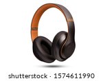 
High-quality headphones on a white background. Headphone product photo
