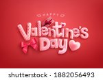 happy valentine's day poster or ... | Shutterstock .eps vector #1882056493