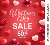 valentine's day sale 50  off... | Shutterstock .eps vector #1892562256