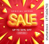 special offer sale 50  off... | Shutterstock .eps vector #1971606743