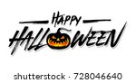 happy halloween message design... | Shutterstock .eps vector #728046640