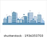 silhouette blue city building... | Shutterstock .eps vector #1936353703