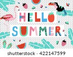 hello summer poster with... | Shutterstock .eps vector #422147599