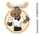 Moose Animal Mascot Cartoon In...