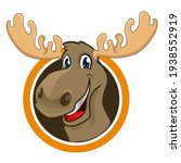 Head Moose Mascot Cartoon In...