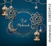eid mubarak background with... | Shutterstock .eps vector #2138524913