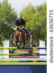 Small photo of PORTIMAO, PORTUGAL - JUNE 13: Participant in action at International Show Jumping CS4 Portimao, Portugal, June 13, 2010