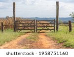 Wooden Gate Of Rural Property...