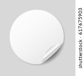 blank white round sticker with... | Shutterstock .eps vector #617675903