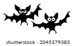 cute vampire bats drawn in... | Shutterstock .eps vector #2045379383