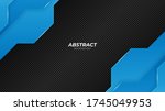abstract futuristic blue and... | Shutterstock .eps vector #1745049953