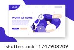 work at home landing page... | Shutterstock .eps vector #1747908209
