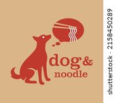 red dog imagining eating noodle ... | Shutterstock .eps vector #2158450289