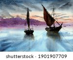  Watercolor Picture Of Sailing...