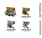 Set Of Tiger Fish Logo Icon...
