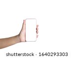 man holding smartphone with... | Shutterstock . vector #1640293303