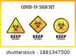 coronavirus warning and... | Shutterstock .eps vector #1881347500