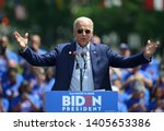 Small photo of PHILADELPHIA - MAY 18, 2019: Former vice-president Joe Biden formally launches his 2020 presidential campaign during a rally May 18, 2019, at Eakins Oval in Philadelphia.