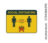 social distancing. keep the 1 2 ... | Shutterstock .eps vector #1704386590