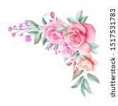watercolor floral border... | Shutterstock . vector #1517531783