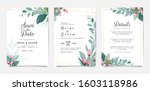 set of card floral. wedding... | Shutterstock .eps vector #1603118986