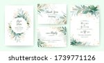 golden greenery wedding... | Shutterstock .eps vector #1739771126