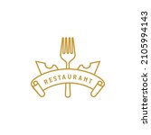royal king crown fork food logo ... | Shutterstock .eps vector #2105994143