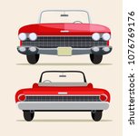 Retro Red Car Vintage Isolated. ...
