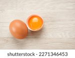 Egg Cut Open, organic chicken egg yolk, food ingredient
