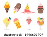 collection of vector ice cream... | Shutterstock .eps vector #1446601709