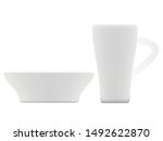 ceramics cup set on white... | Shutterstock . vector #1492622870