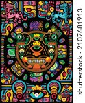 colorful aztec decorative... | Shutterstock .eps vector #2107681913