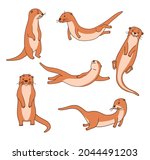 Cute Otters In Different...