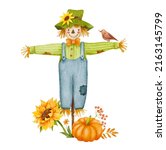 Watercolor Scarecrow Character...