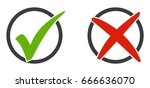 isolated icons red and green... | Shutterstock . vector #666636070