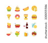 a set of food related icons ... | Shutterstock .eps vector #330055586
