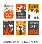 vector halloween greeting card. ... | Shutterstock .eps vector #2167379123