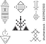 a set of berber tattoos  | Shutterstock .eps vector #1825902503