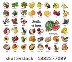 vector colored food icons... | Shutterstock .eps vector #1882277089