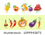funny fruit and vegetables  ... | Shutterstock . vector #1099943873