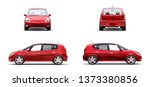 set red city car with blank... | Shutterstock . vector #1373380856