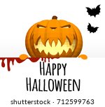 happy halloween. a template on... | Shutterstock .eps vector #712599763